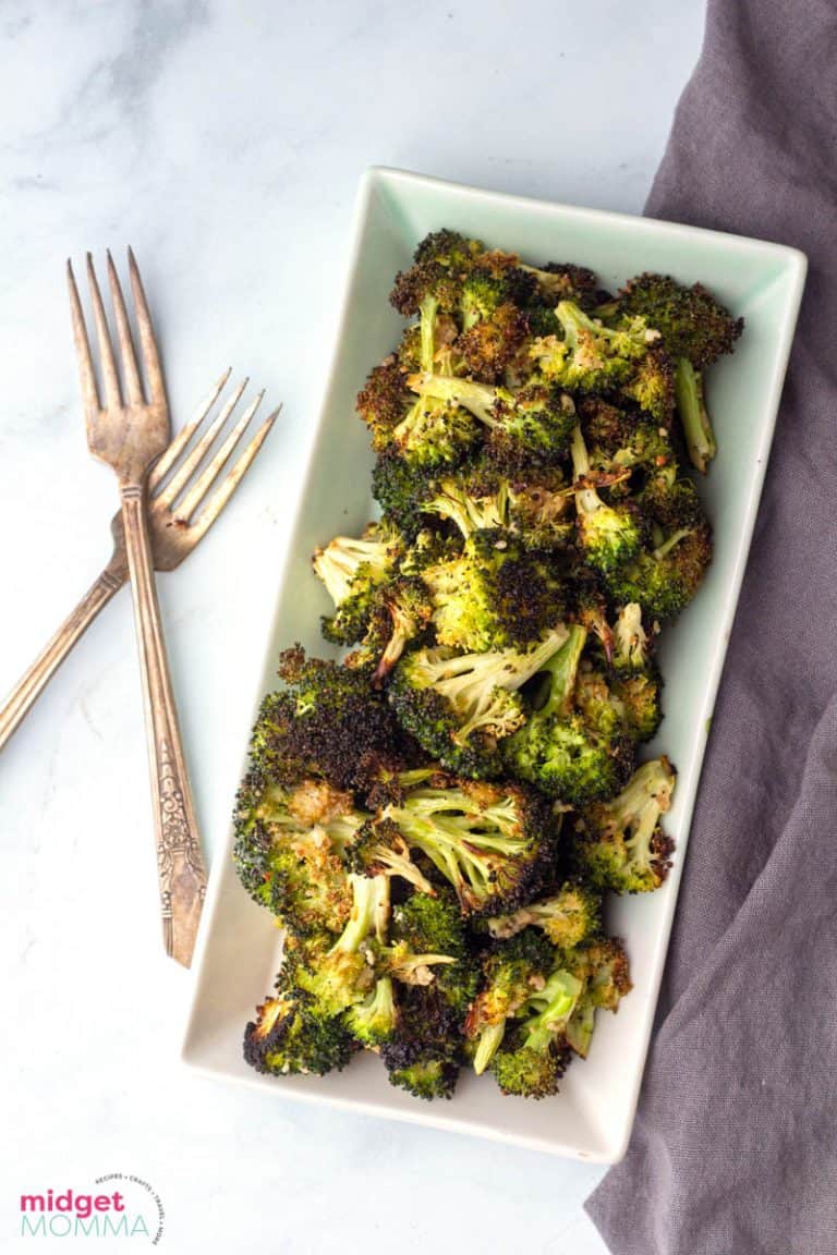 Oven Roasted Broccoli (Baked Broccoli) • MidgetMomma