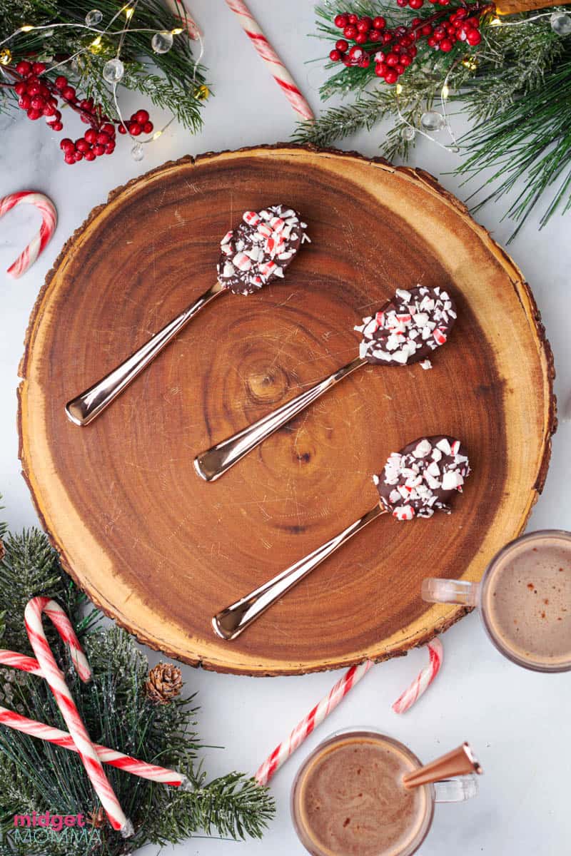 Peppermint Hot Chocolate Spoons