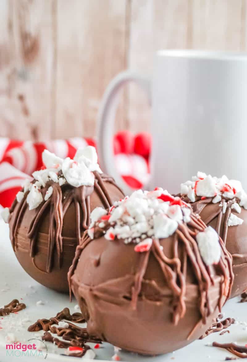 Peppermint hot chocolate bombs