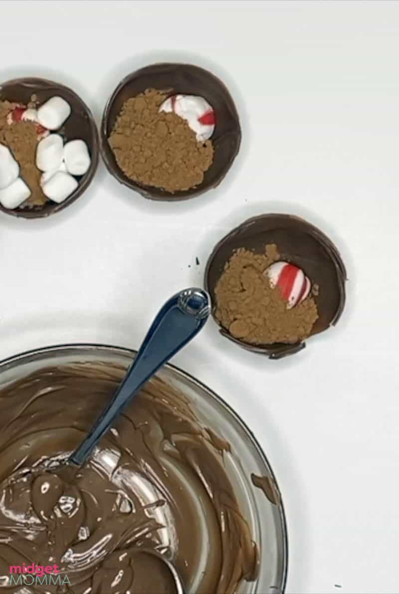 Peppermint hot chocolate bombs