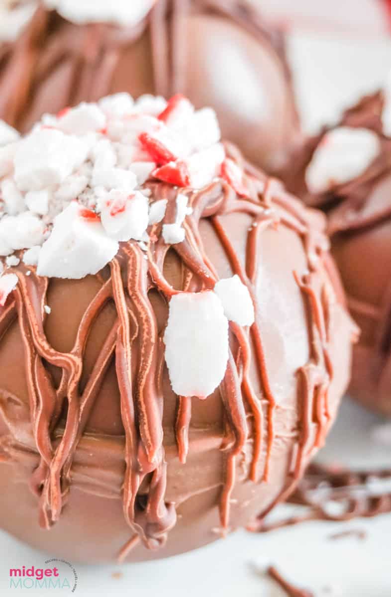 Peppermint hot chocolate bombs