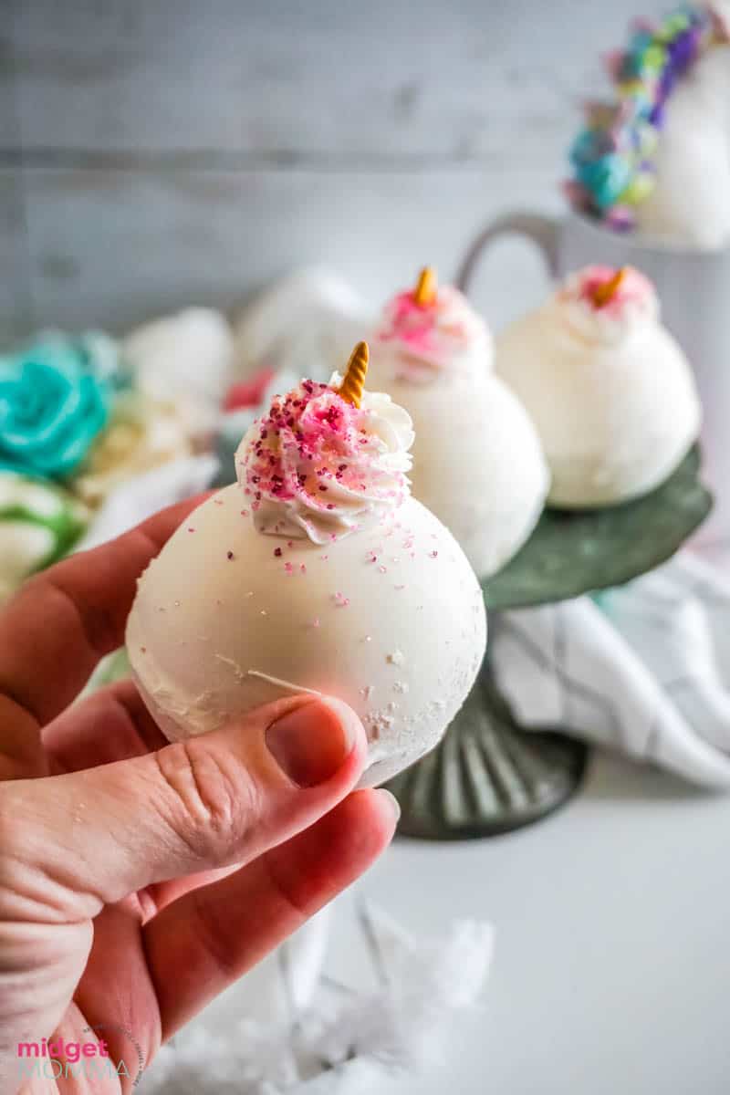 Unicorn hot chocolate bombs