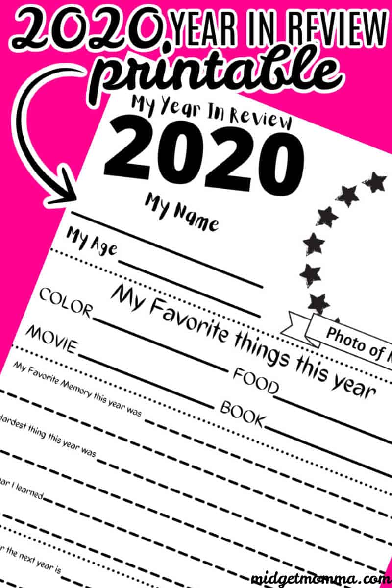 2020 year in review printable