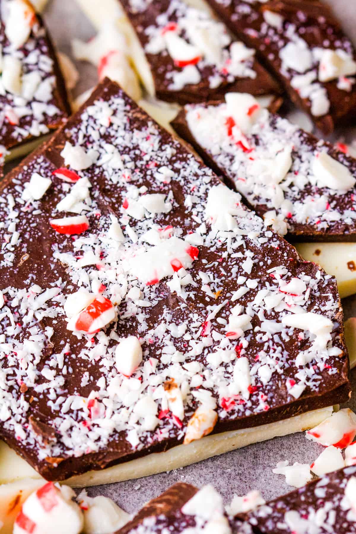 close up photo of Chocolate Peppermint Bark Recipe