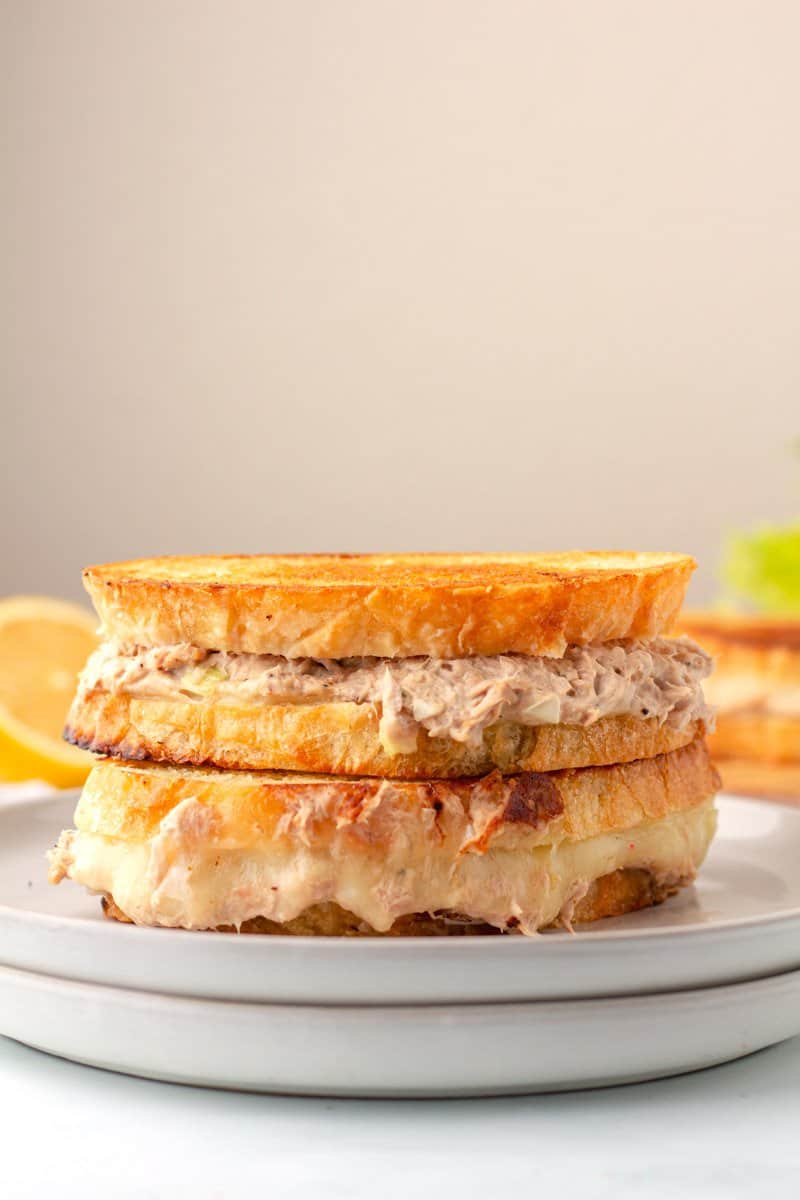 The best tuna melt sandwich on a plate