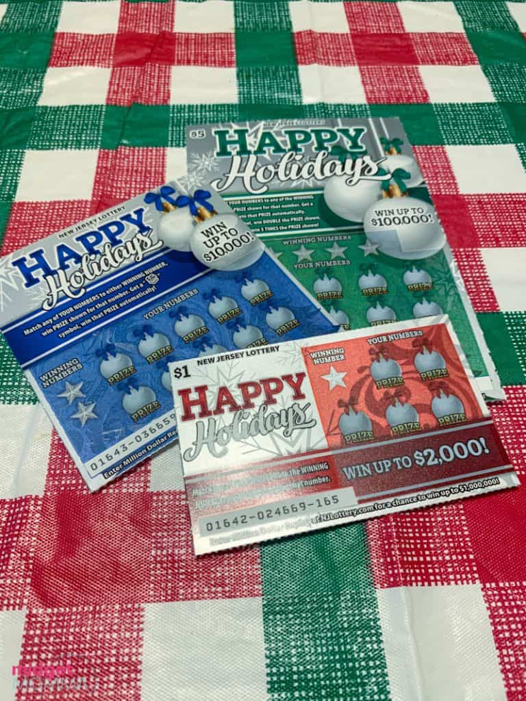 DIY Lottery Ticket Christmas House Made with NJ Lottery Tickets