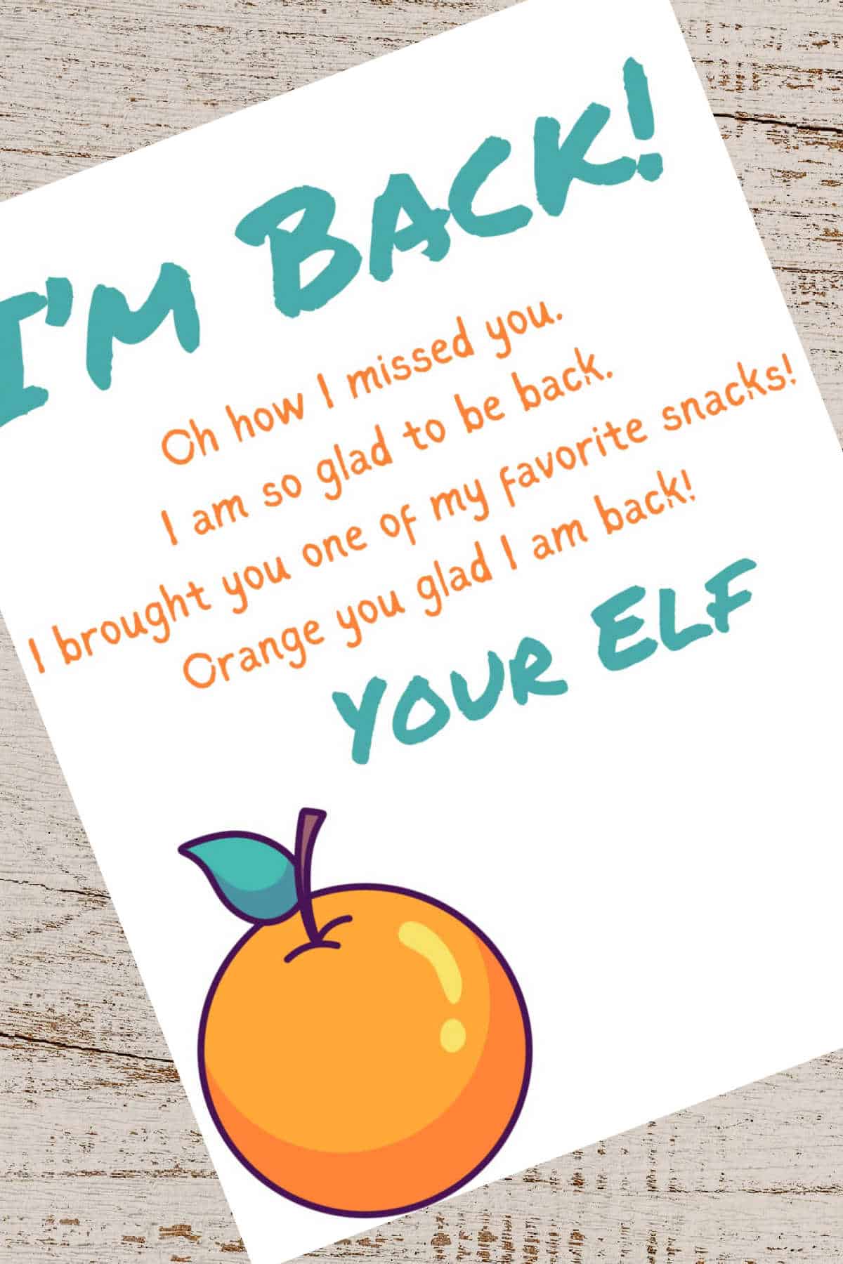 Elf on the Shelf im back free printable letter