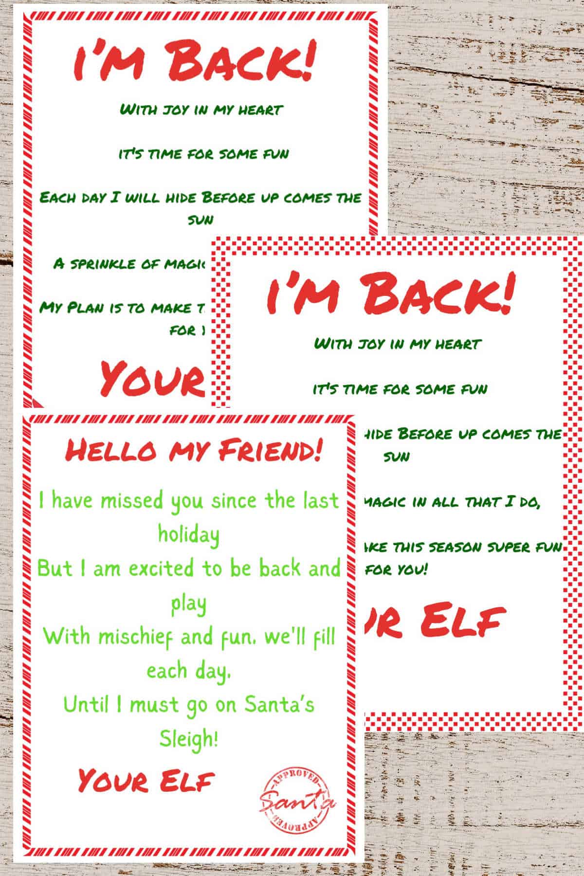 Elf on the Shelf I'm Back letter - printable elf letter for elf on the shelf