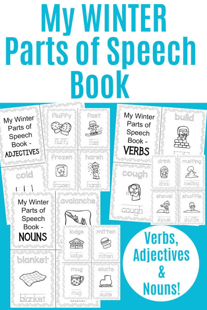 Winter Themed Parts Of Speech Worksheets Printable