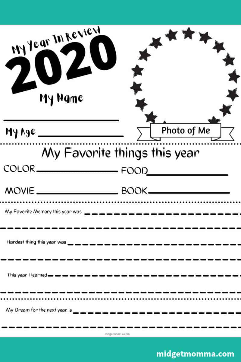 free printable year in review worksheet