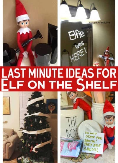 last minute elf on the shelf ideas