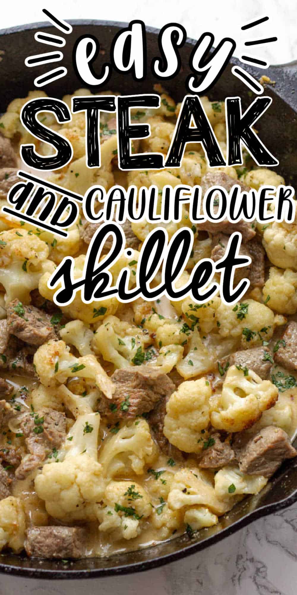 Creamy Steak and Cauliflower Skillet Recipe • MidgetMomma