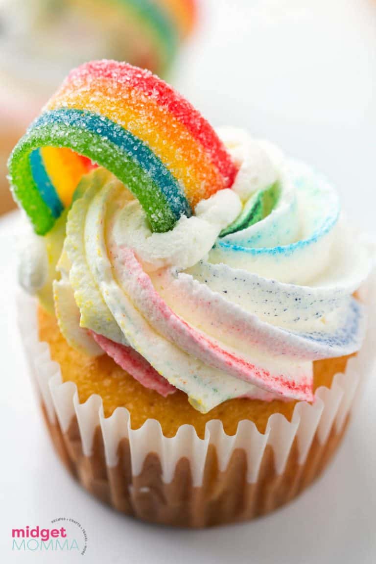 Rainbow Cupcakes - St. Patrick's Day Cupcake Recipe • MidgetMomma