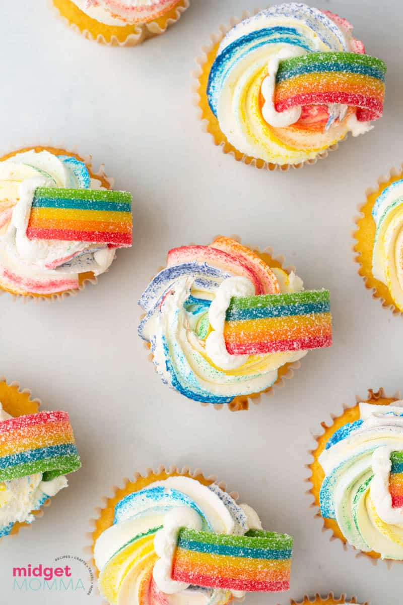 Rainbow Cupcakes close up