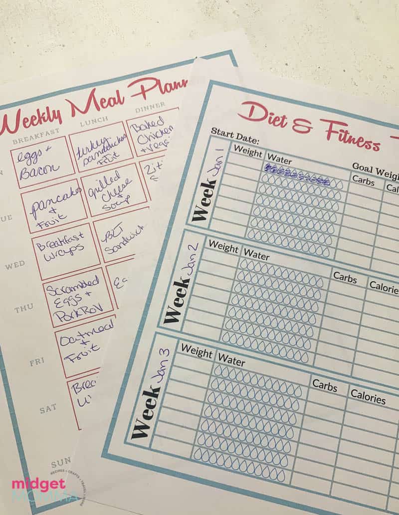 midgetmomma free meal planning and fitness tracker printable