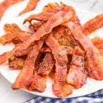 close up photo of Brown Sugar Bacon on a plate