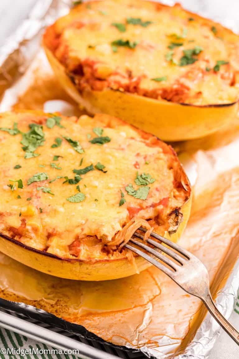 Chicken Enchilada Stuffed Spaghetti Squash Recipe