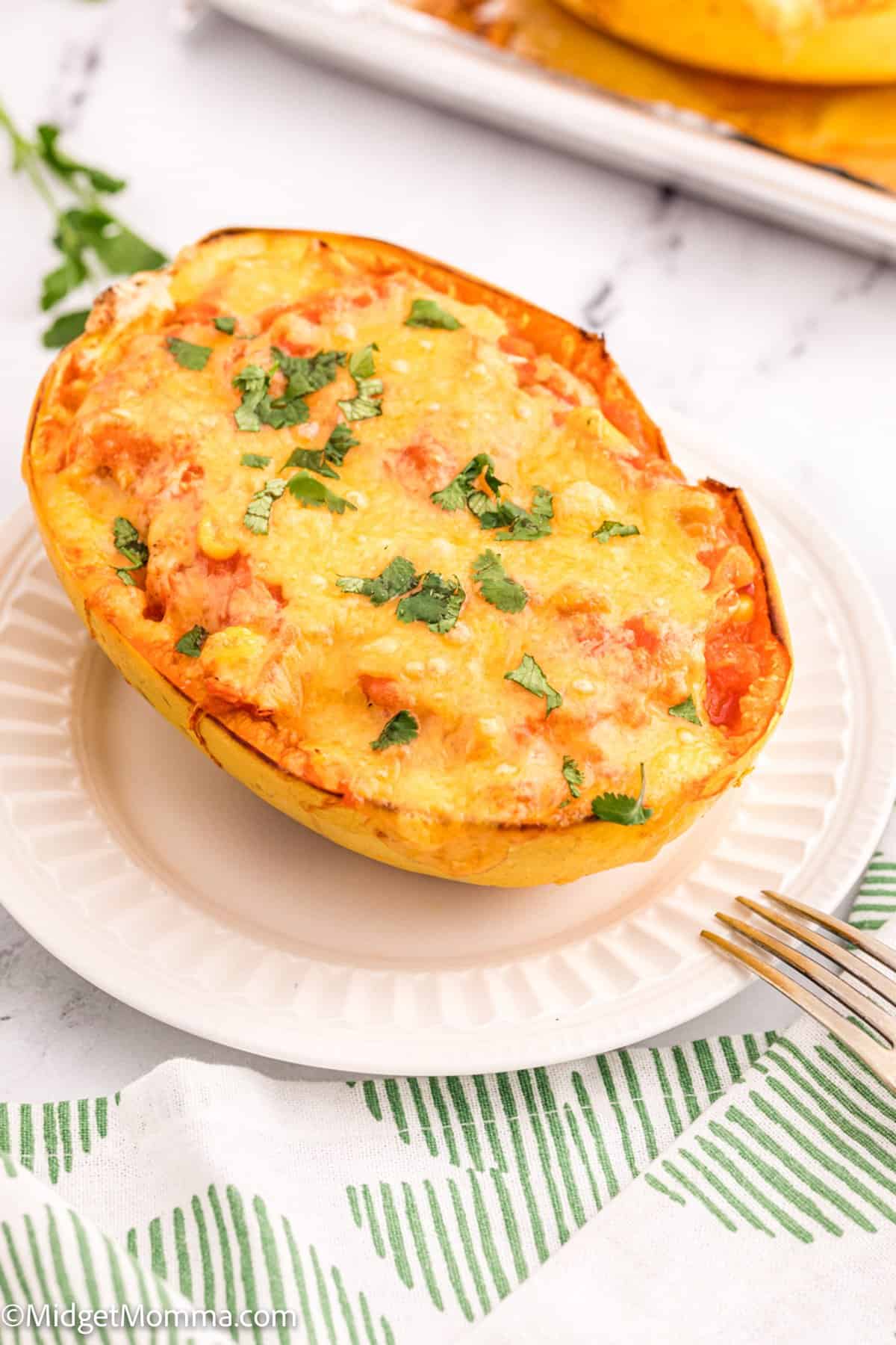 Chicken Enchilada Stuffed Spaghetti Squash