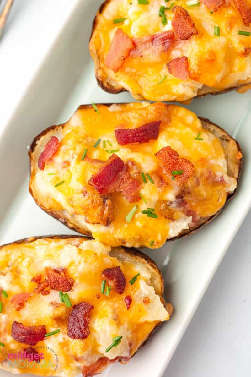 Twice baked potatoes Recipe - Loaded with Bacon and Cheese