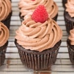 up close photo of Chocolate Raspberry Cupcake