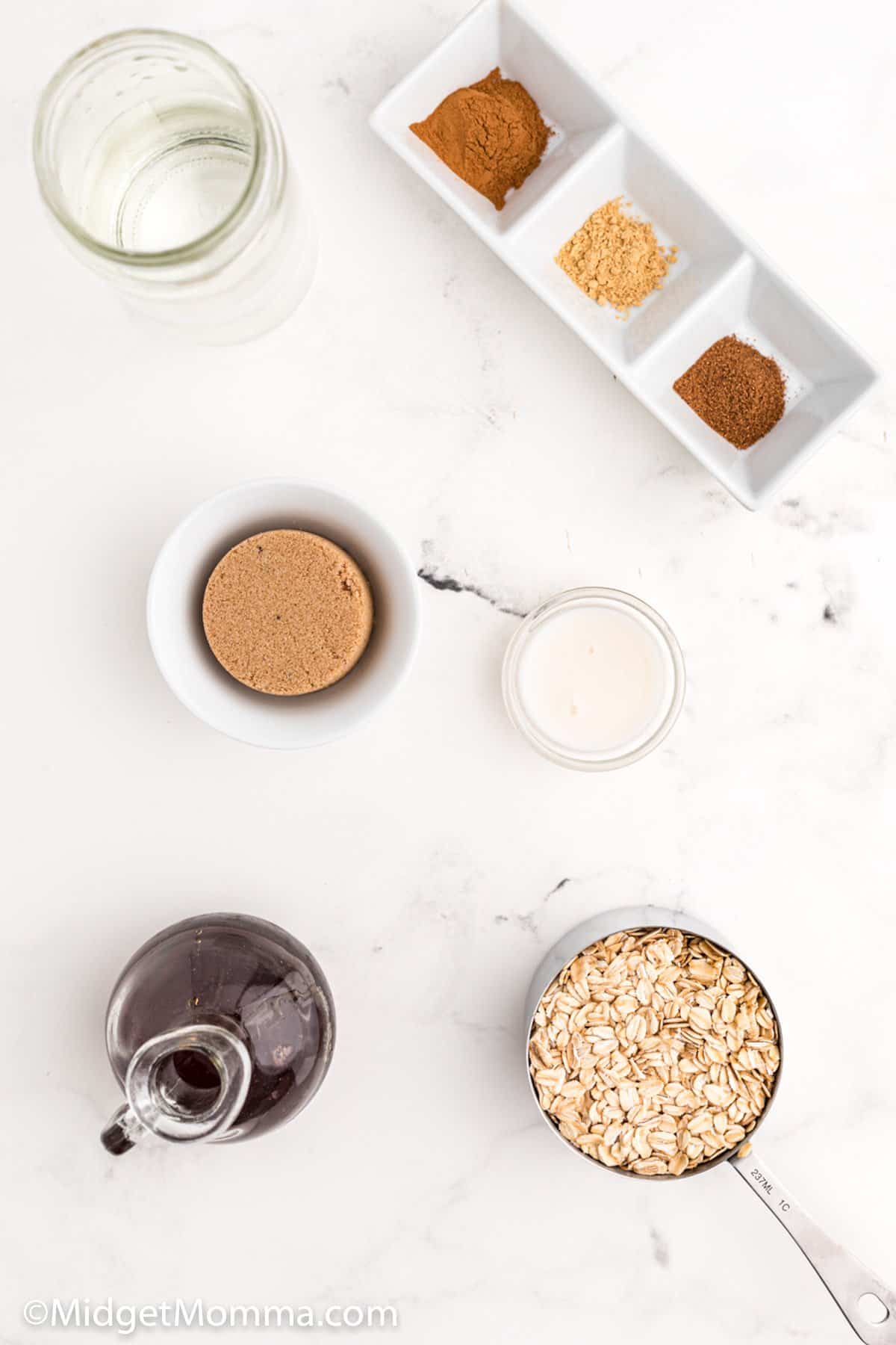 Gingerbread Stove top Oatmeal Recipe ingredients