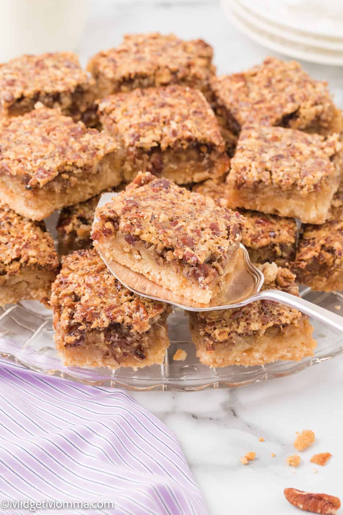 Pecan Pie Bars on a plate