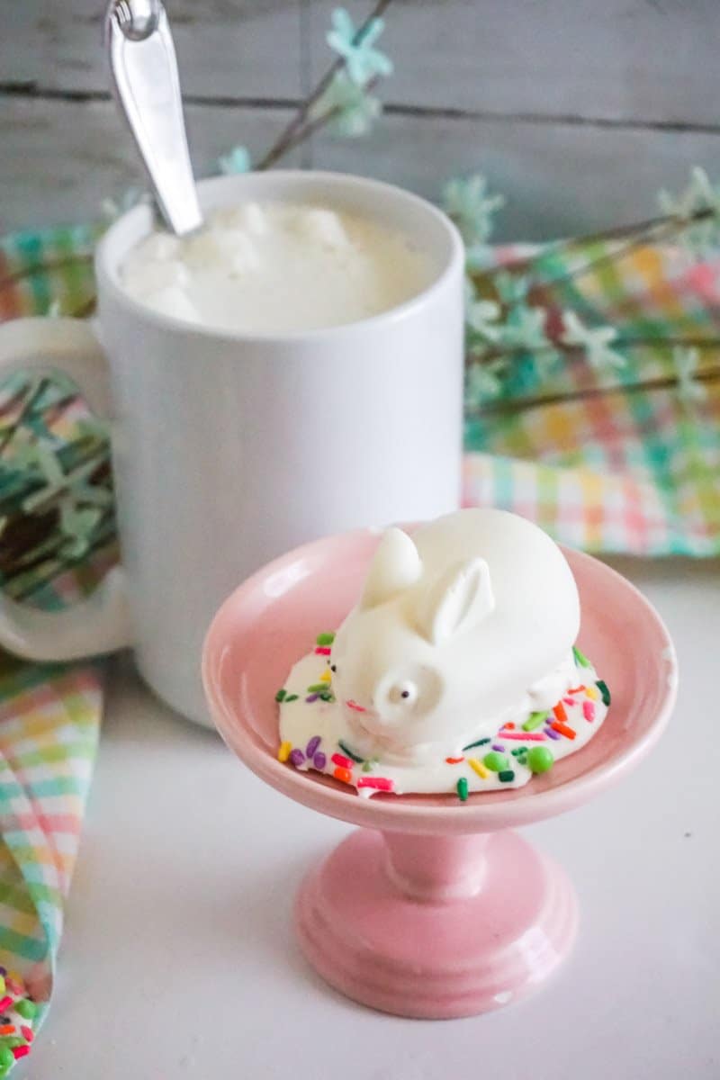 White Chocolate Easter bunny hot chocolate bombs