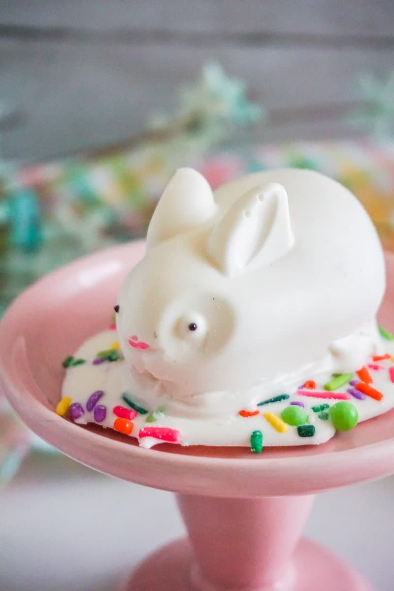 White Chocolate Easter bunny hot chocolate bombs