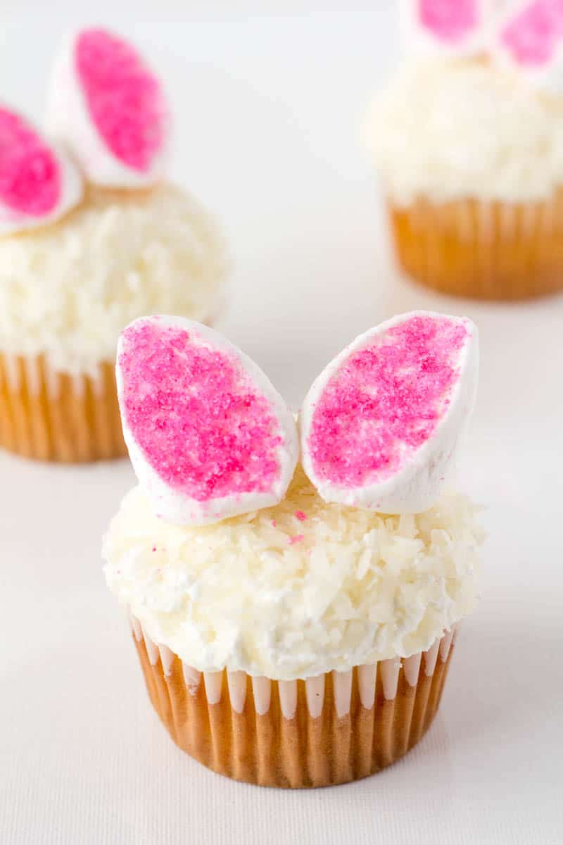 bunny ear cupcakes