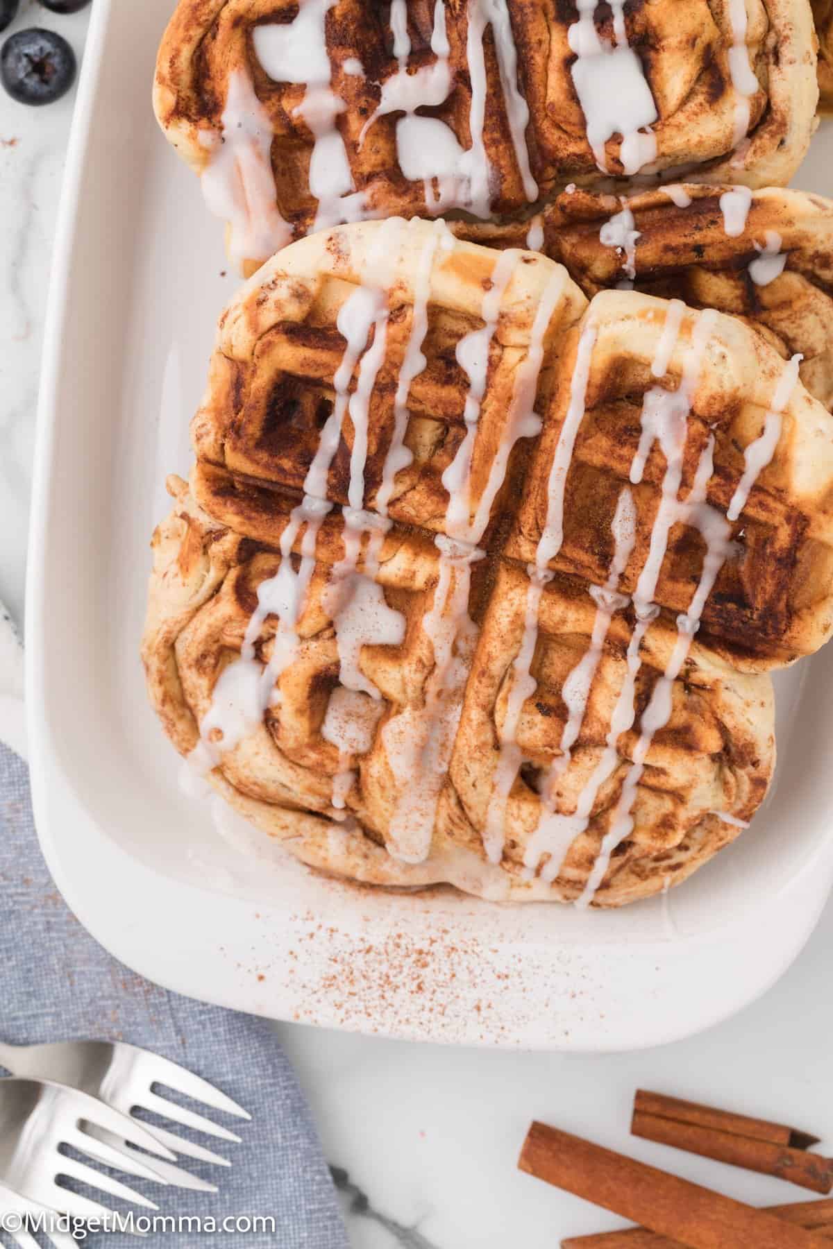 Cinnamon roll waffles