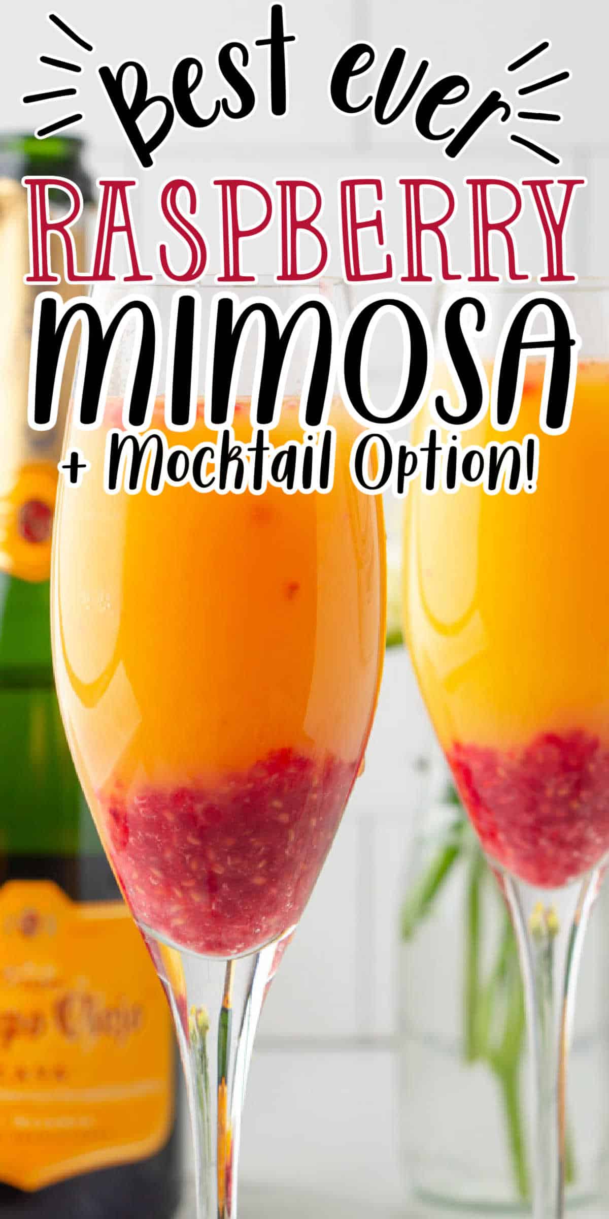 Raspberry Mimosas Recipe (+ Mocktail Recipe) • MidgetMomma