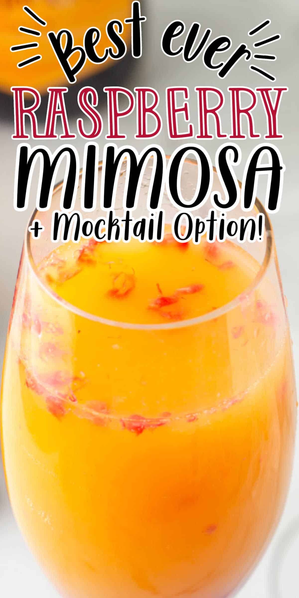 Raspberry Mimosas Recipe (+ Mocktail Recipe) • MidgetMomma