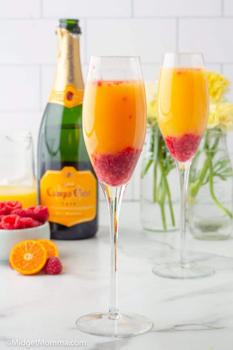 Raspberry Mimosas Recipe (+ Mocktail Recipe) • MidgetMomma