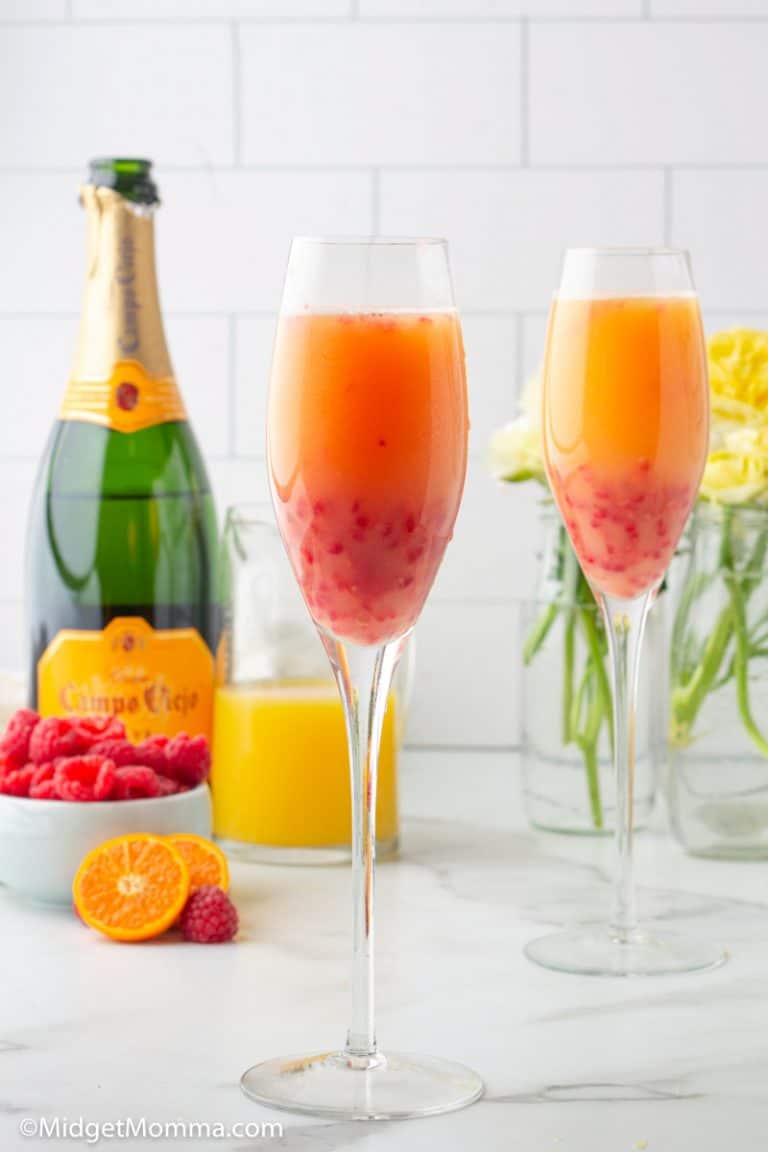 Raspberry Mimosas Recipe (+ Mocktail Recipe) • MidgetMomma