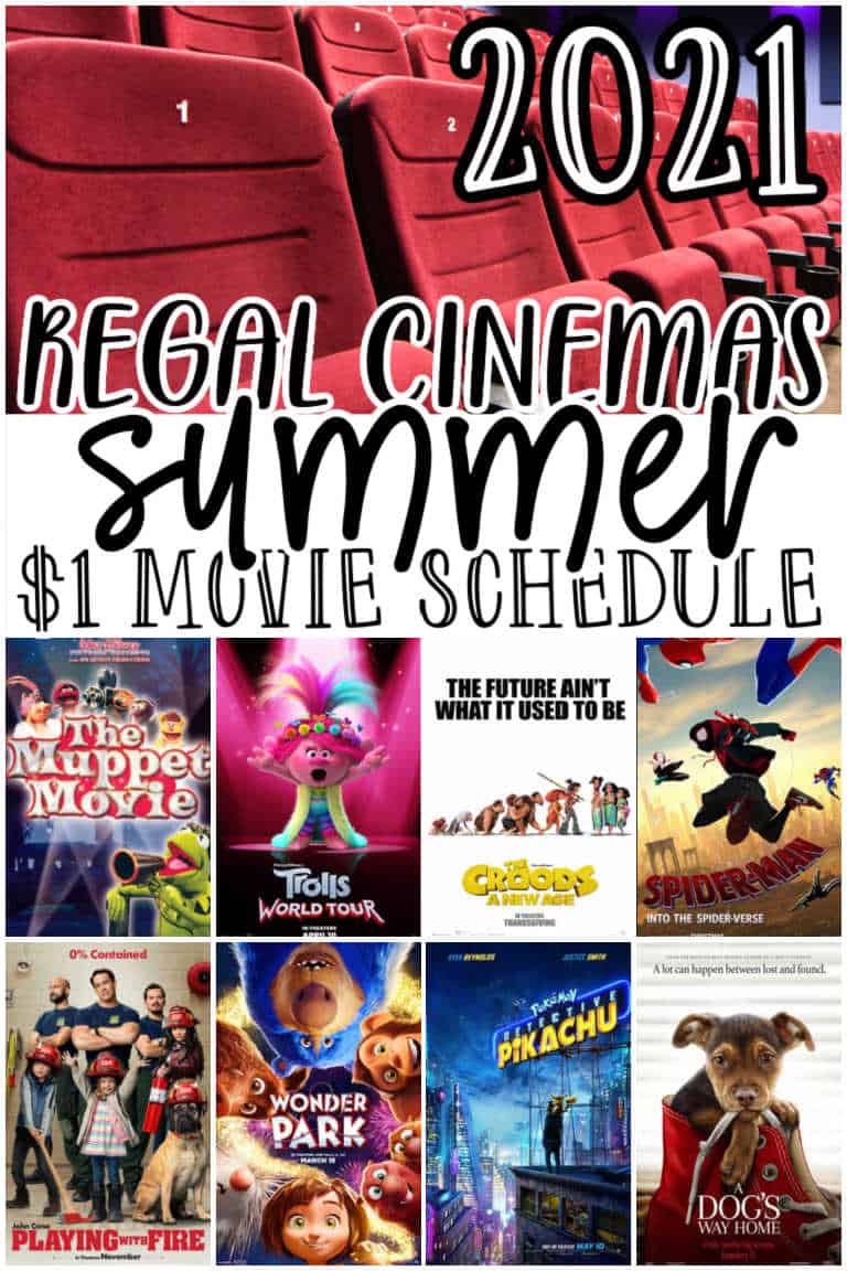Regal Cinemas Summer Movies! Movies for just 1 2021 SCHEDULE