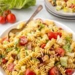 close up photo BLT Pasta Salad Recipe