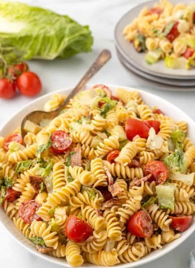 close up photo BLT Pasta Salad Recipe