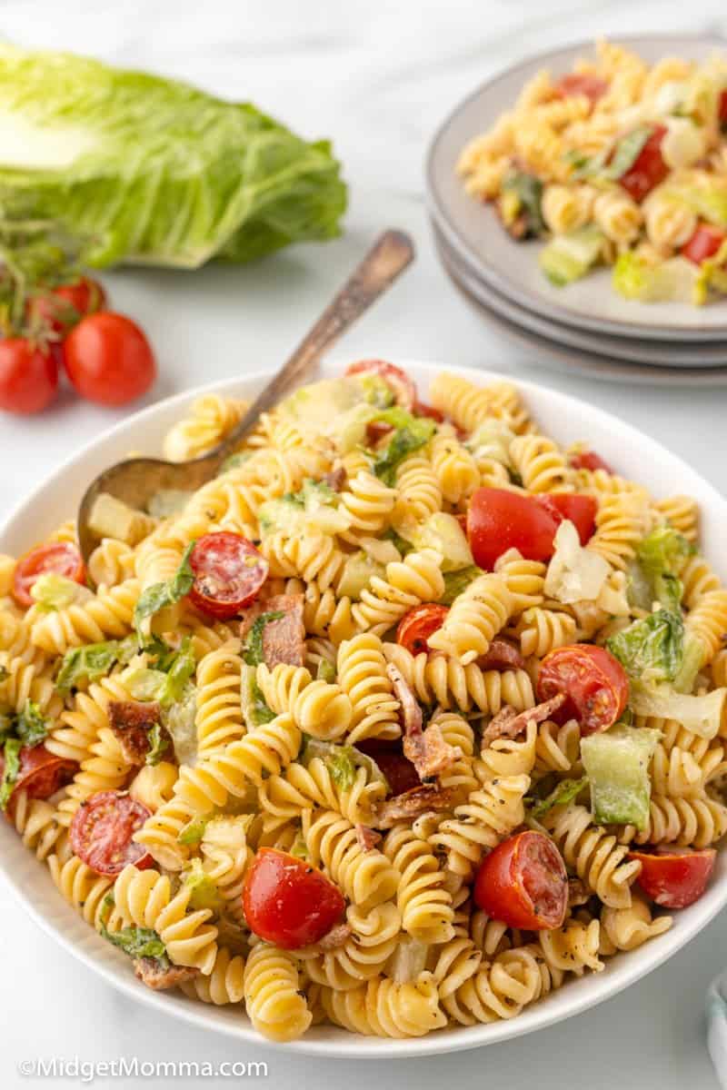 close up photo BLT Pasta Salad Recipe