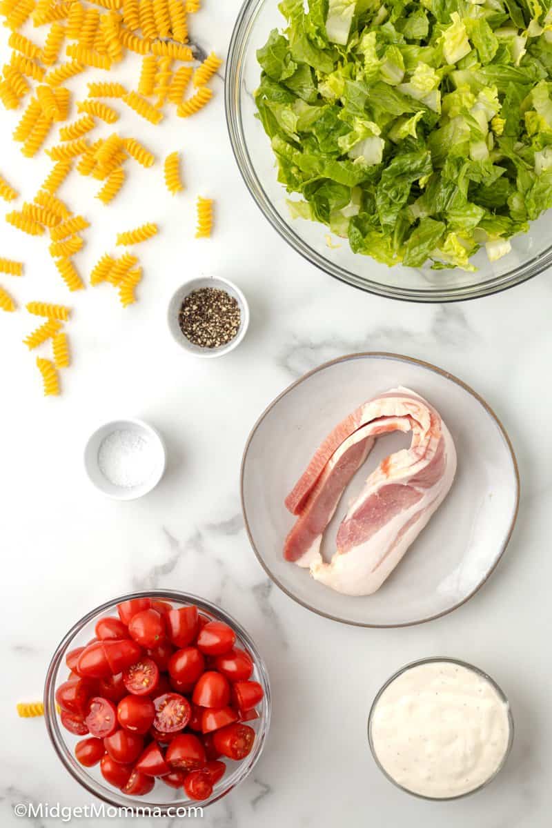 BLT Pasta Salad Recipe ingredients