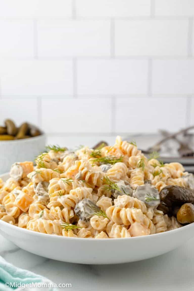 Creamy Dill Pickle Pasta Salad Recipe • MidgetMomma