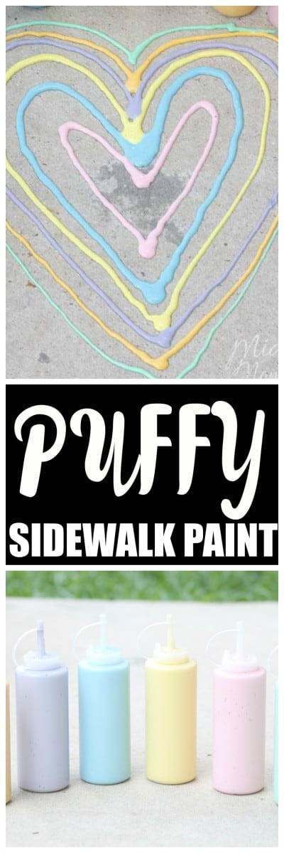 4 Pack 3D Puffy Sidewalk Chalk Paint Large 4 oz Bottles Liquid Chalk Washable Paint for Kids. Painting Supplies Puffy Paint Kids Paint Set Colored