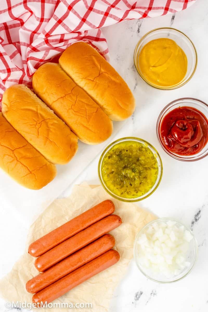 Air Fryer Hot Dogs Ingredients