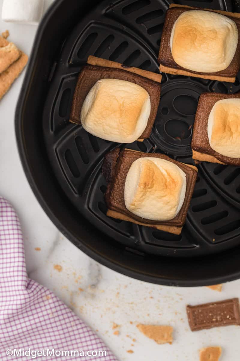 Indoor S'mores cooking in an air fryer