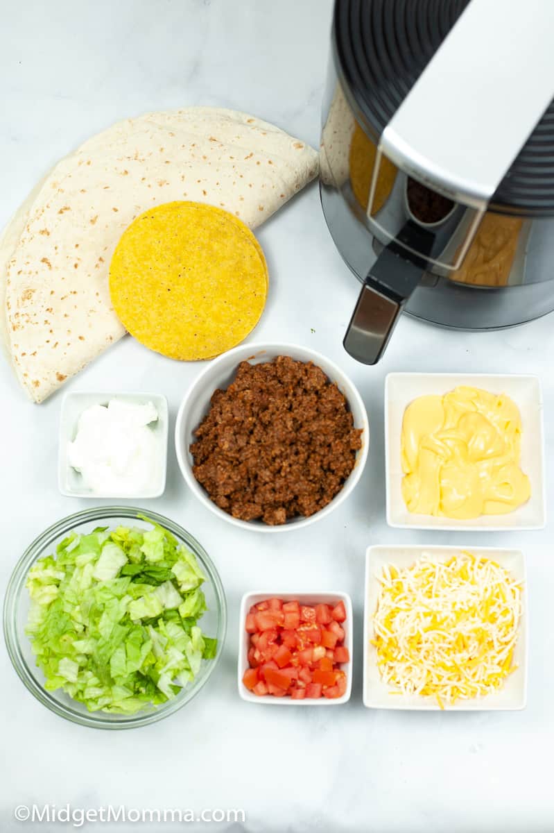 Air Fryer Taco Bell Copycat Crunchwrap Supreme ingredients