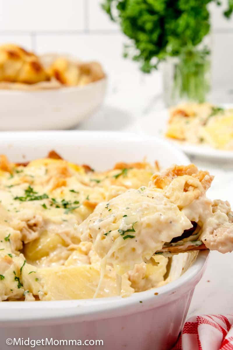 Chicken Alfredo Ravioli Bake