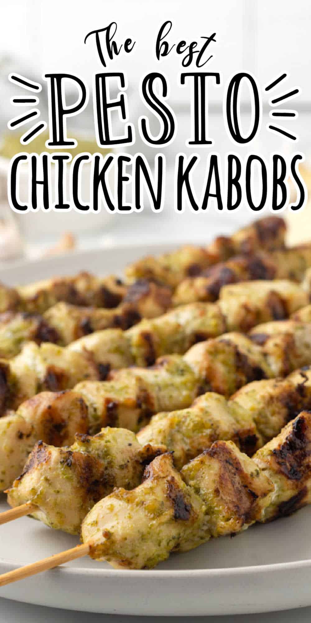 Parmesan Pesto Grilled Chicken Kabobs • MidgetMomma