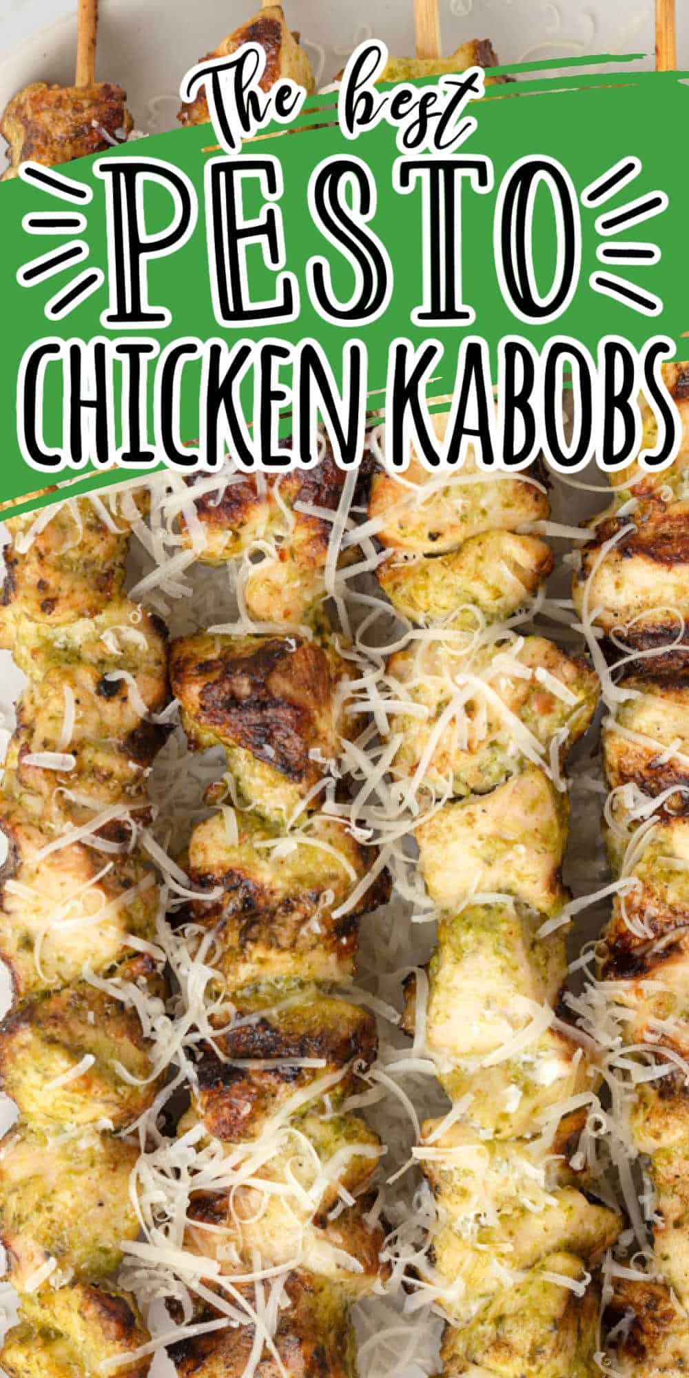 Parmesan Pesto Grilled Chicken Kabobs • MidgetMomma