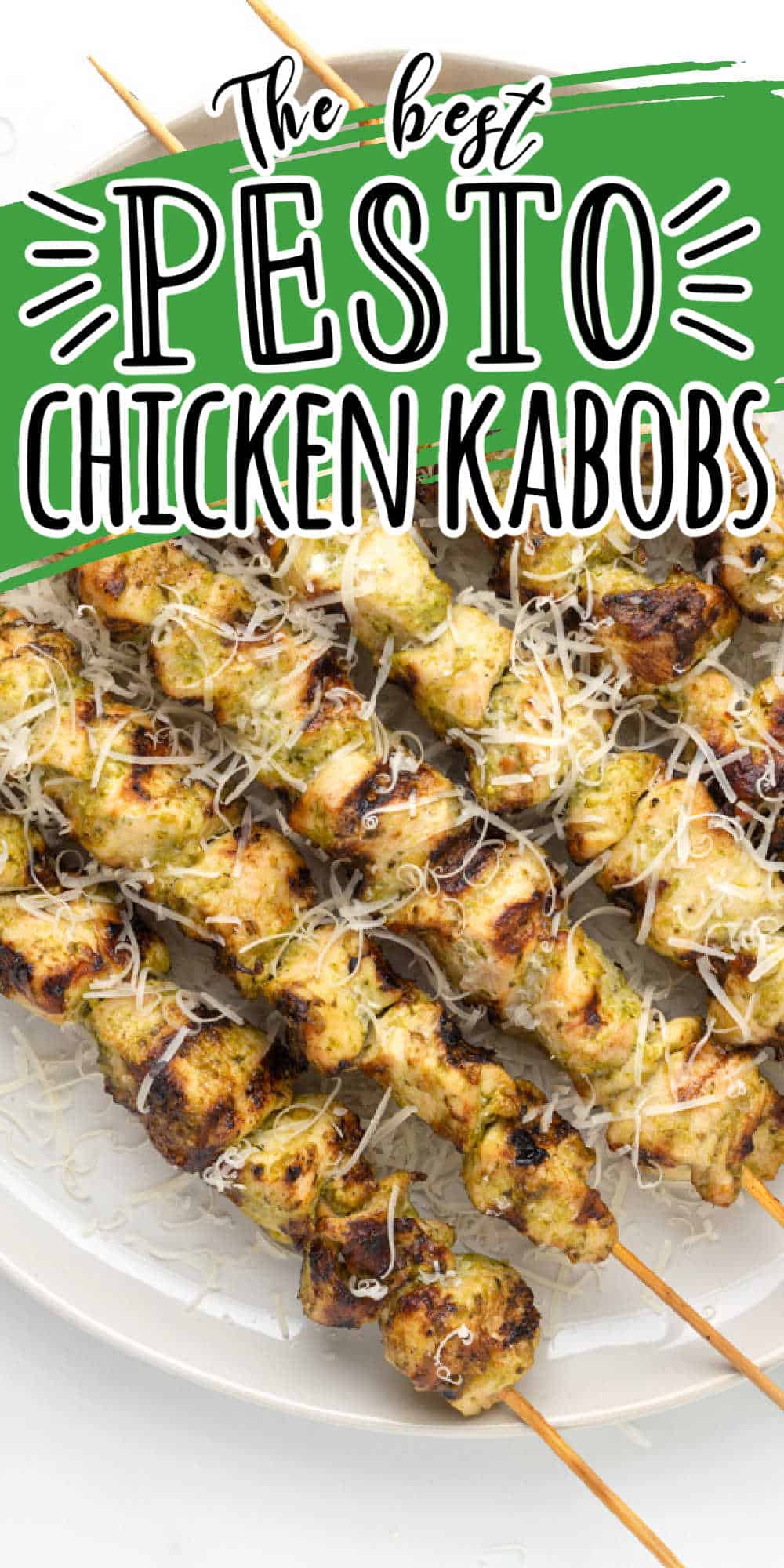 Parmesan Pesto Grilled Chicken Kabobs • MidgetMomma