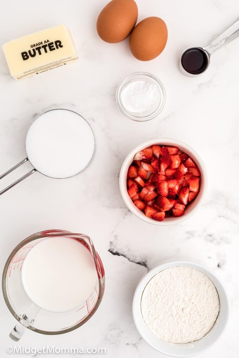 Strawberry muffins ingredients