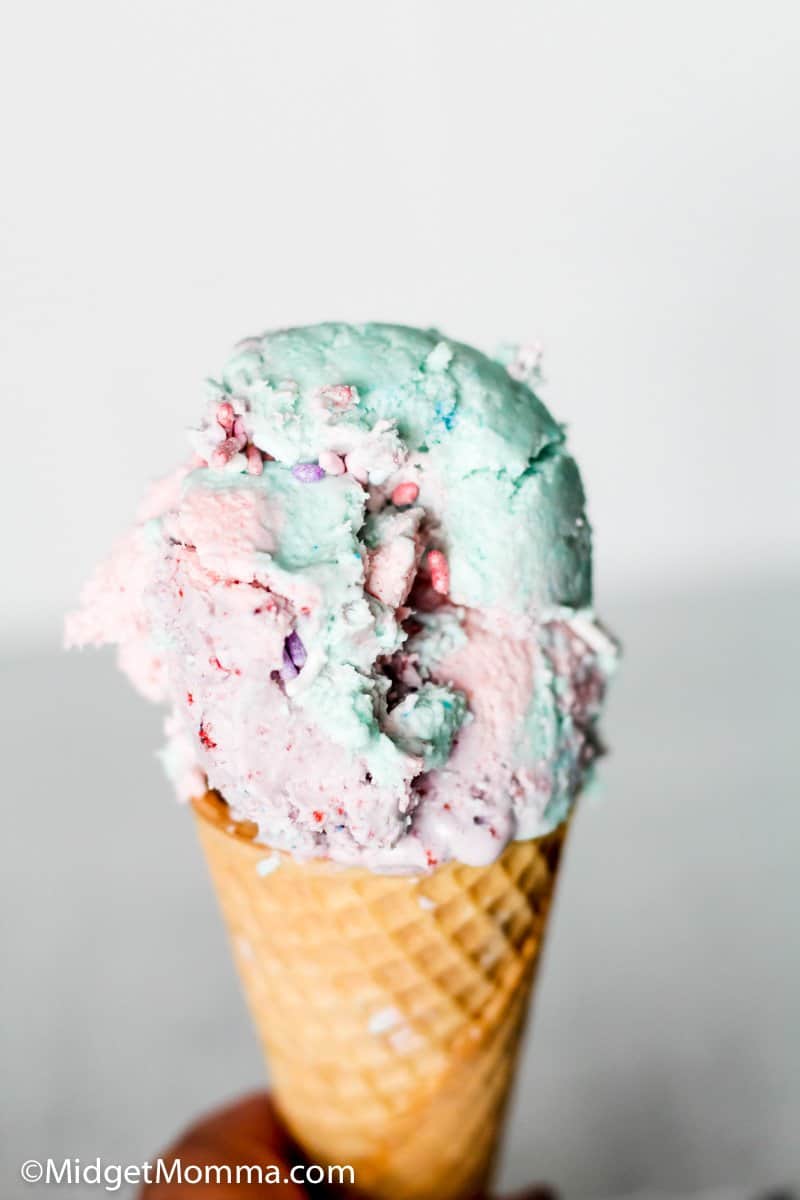 Unicorn Ice cream in an ice cream cone